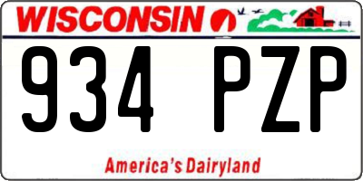 WI license plate 934PZP
