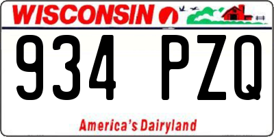 WI license plate 934PZQ