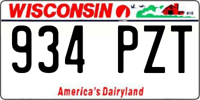 WI license plate 934PZT