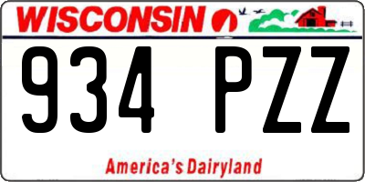 WI license plate 934PZZ