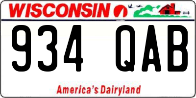 WI license plate 934QAB