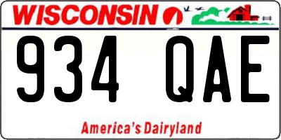 WI license plate 934QAE