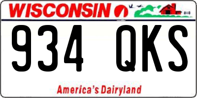 WI license plate 934QKS