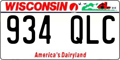 WI license plate 934QLC