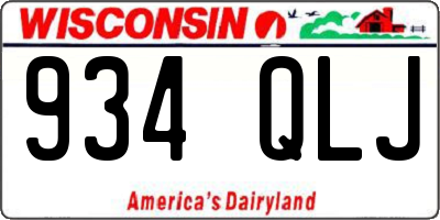 WI license plate 934QLJ