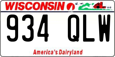 WI license plate 934QLW