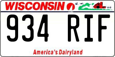 WI license plate 934RIF