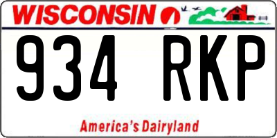 WI license plate 934RKP