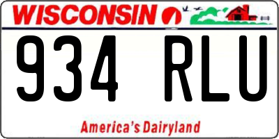 WI license plate 934RLU