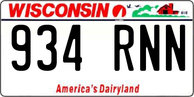 WI license plate 934RNN