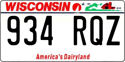 WI license plate 934RQZ