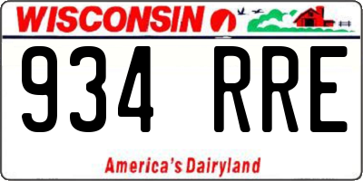 WI license plate 934RRE