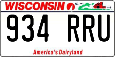WI license plate 934RRU