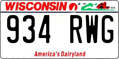 WI license plate 934RWG
