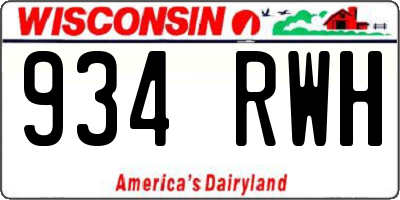 WI license plate 934RWH