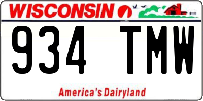 WI license plate 934TMW