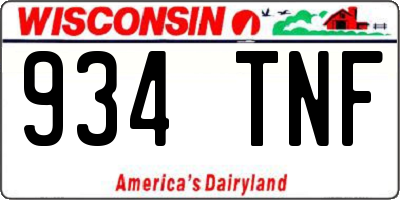 WI license plate 934TNF