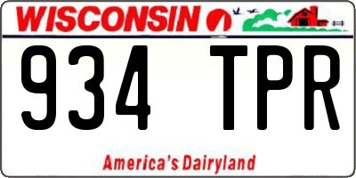 WI license plate 934TPR