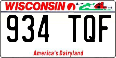 WI license plate 934TQF