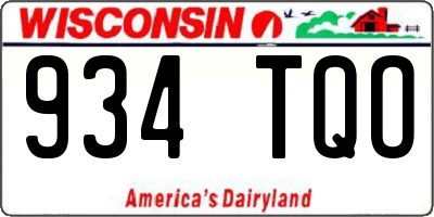 WI license plate 934TQO