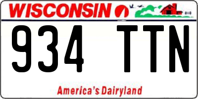 WI license plate 934TTN