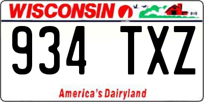 WI license plate 934TXZ