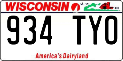 WI license plate 934TYO