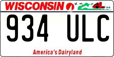 WI license plate 934ULC
