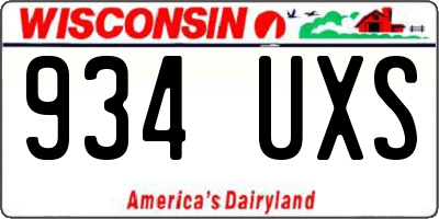 WI license plate 934UXS