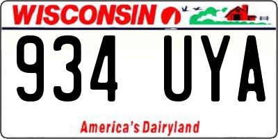 WI license plate 934UYA