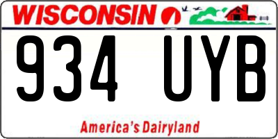 WI license plate 934UYB