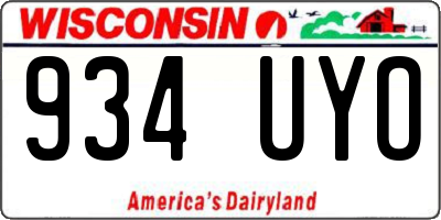 WI license plate 934UYO