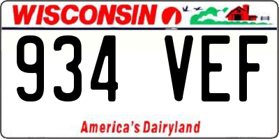 WI license plate 934VEF