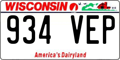 WI license plate 934VEP
