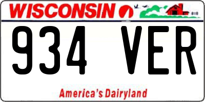 WI license plate 934VER