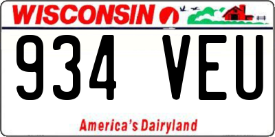 WI license plate 934VEU