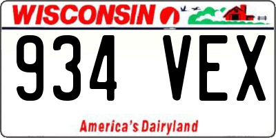 WI license plate 934VEX