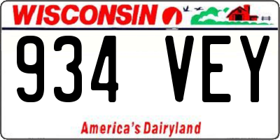 WI license plate 934VEY