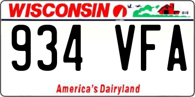 WI license plate 934VFA
