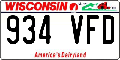 WI license plate 934VFD