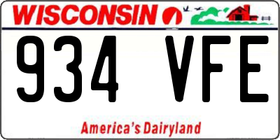 WI license plate 934VFE