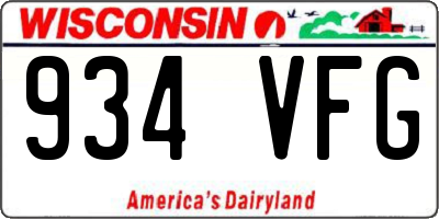 WI license plate 934VFG