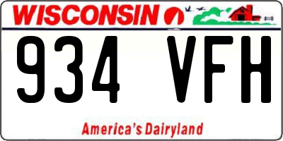 WI license plate 934VFH
