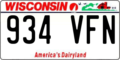 WI license plate 934VFN