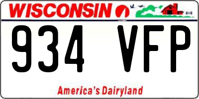 WI license plate 934VFP