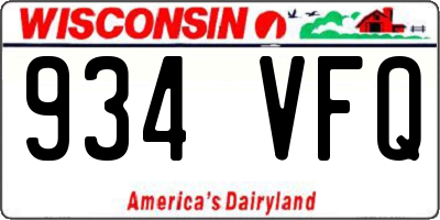 WI license plate 934VFQ