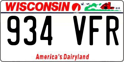WI license plate 934VFR