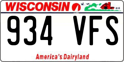 WI license plate 934VFS
