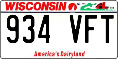 WI license plate 934VFT