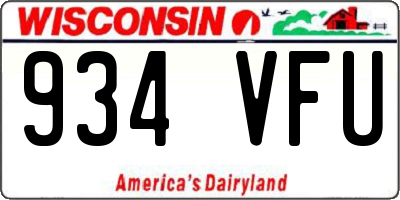 WI license plate 934VFU